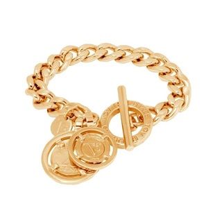 SOLD TOV ESSENTIALS Gold Coin Charm Chain Bracelet